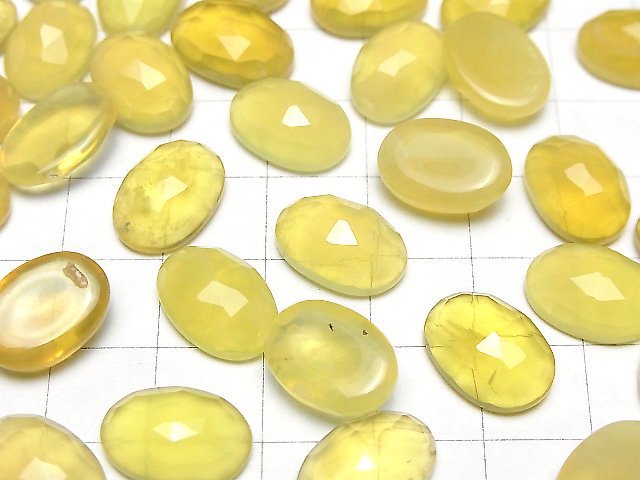 Gelber Opal AA++ Oval Rosenschliff 14x10mm 2 Stück