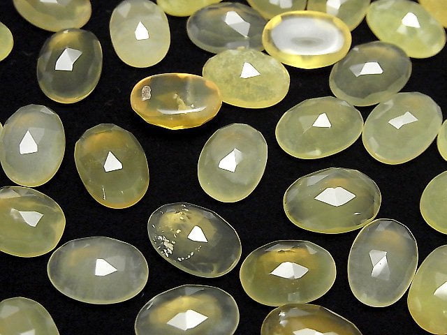 Gelber Opal AA++ Oval Rosenschliff 14x10mm 2 Stück
