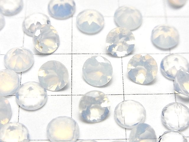 High Quality Moonlight Quartz AAA Round Faceted 6x6mm 2pcs