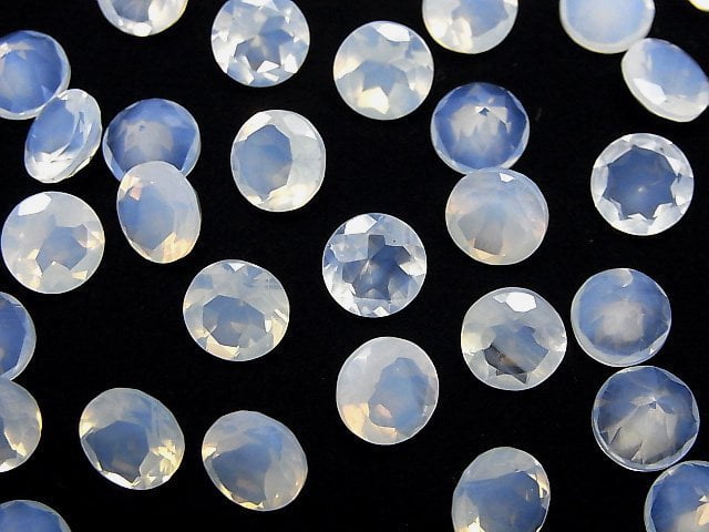 Hochwertiger Mondlichtquarz AAA Rund facettiert 8x8mm 1 Stück