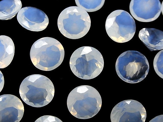 Hochwertiger Mondlichtquarz AAA Rund facettiert 12x12mm 1 Stück