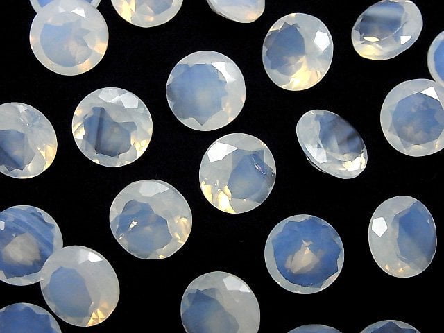 Hochwertiger Mondlichtquarz AAA Rund facettiert 12x12mm 1 Stück