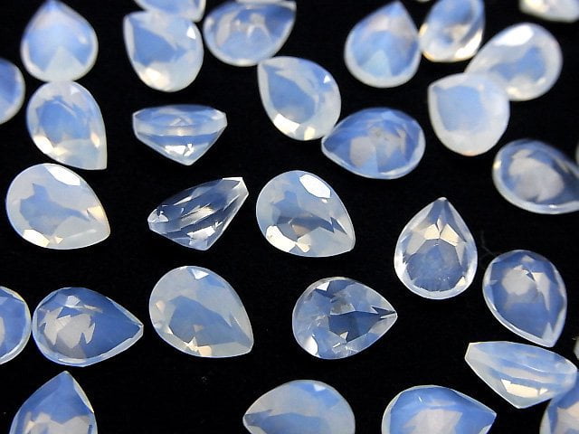 High Quality Moonlight Quartz AAA Pear shape Faceted 8x6mm 2pcs