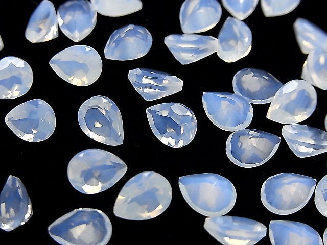 Hochwertiger Mondlichtquarz AAA Birnenform facettiert 8x6mm 2 Stück