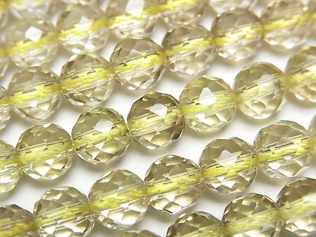 High Quality Lemon x Smoky Quartz AAA- 64Faceted Round 7mm half or 1strand beads (aprx.15inch/36cm)