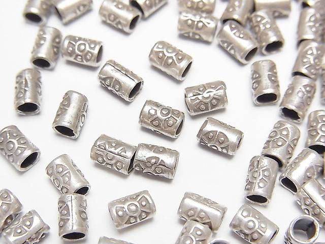 Karen Silver Decorative Tube 5x3x3mm 3pcs