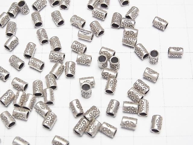 Karen Silver Decorative Tube 5x3x3mm 3pcs