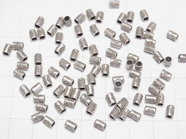 Karen Silver Decorative Tube 5x3x3mm 3pcs