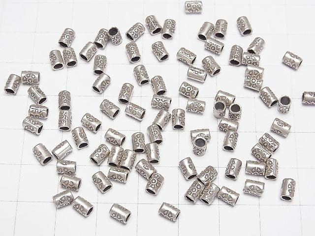 Karen Silver Decorative Tube 5x3x3mm 3pcs