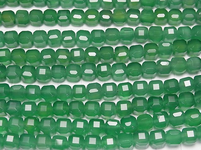 Hochwertig! Grüner Onyx AAA Würfelform 6.5x6.5x6.5mm 1Strang Perlen (ca. 15 Zoll/36 cm)