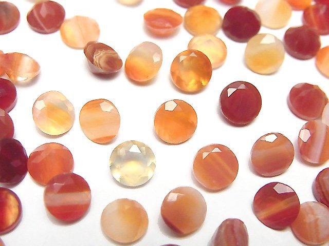 紅玉髓散珠 刻面圓形 6x6mm 10顆