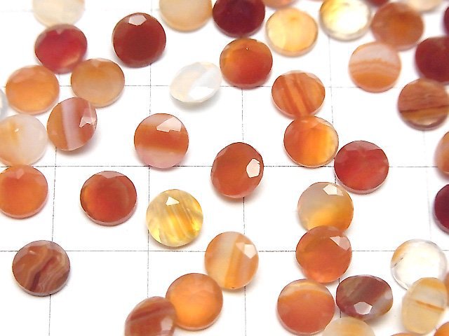 Gemischte Karneol Lose Steine Rund Facettiert 6x6mm 10Stück
