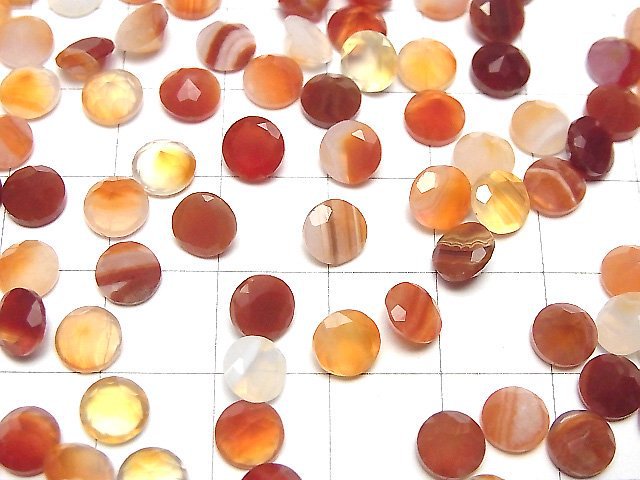 Gemischte Karneol Lose Steine Rund Facettiert 6x6mm 10Stück