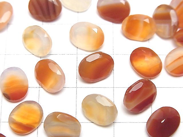 Gemischte Karneol Lose Steine Oval Facettiert 10x8mm 5Stück
