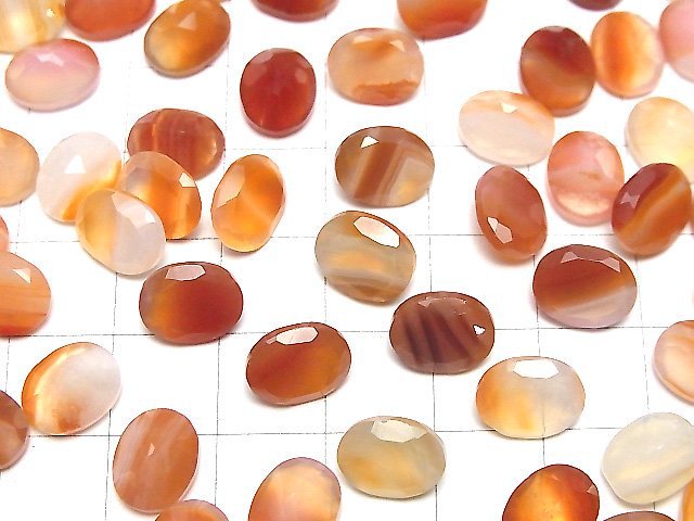 Gemischte Karneol Lose Steine Oval Facettiert 10x8mm 5Stück