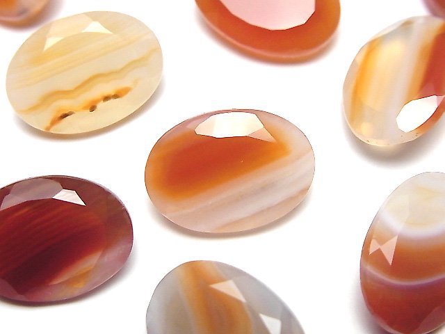 混合型紅玉髓裸石 橢圓刻面 18x13毫米 2顆