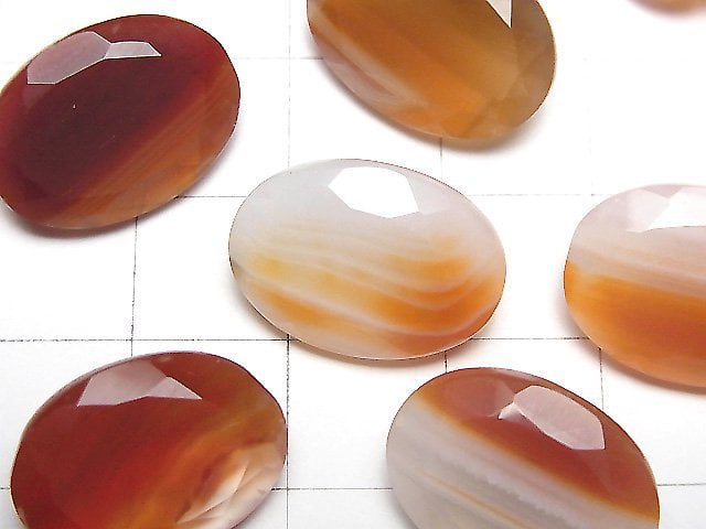 混合型紅玉髓裸石 橢圓刻面 18x13毫米 2顆
