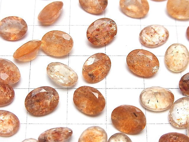 Hochwertiger Sonnenstein AAA Lose Steine Oval Facettiert 9x7mm 3Stück