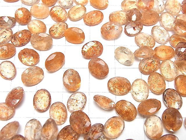 Hochwertiger Sonnenstein AAA Lose Steine Oval Facettiert 9x7mm 3Stück