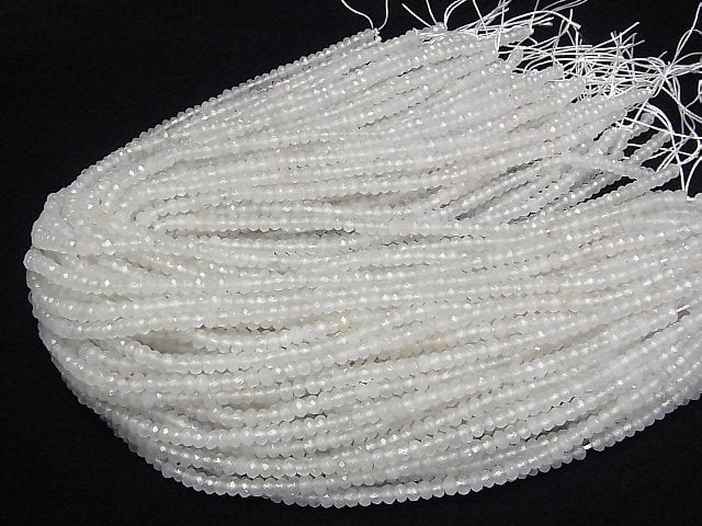 High Quality! White Jade Faceted Button Rondelle 4x4x2.5mm 1strand beads (aprx.13inch/33cm)