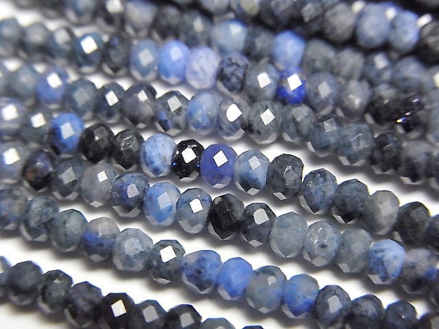 High Quality! Dumortierite Faceted Button Rondelle 3x3x2mm 1strand beads (aprx.15inch/37cm)