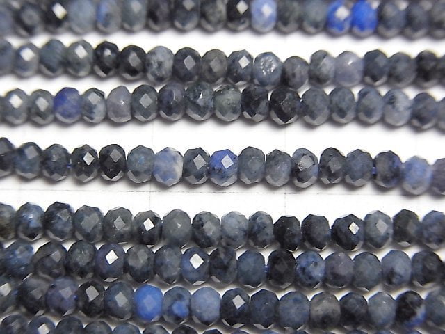 High Quality! Dumortierite Faceted Button Rondelle 3x3x2mm 1strand beads (aprx.15inch/37cm)