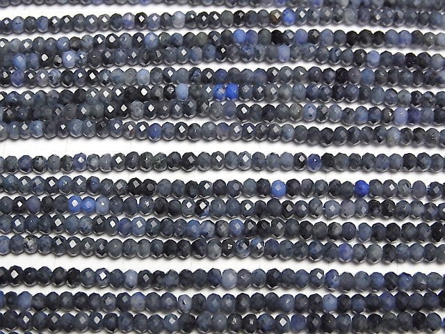 High Quality! Dumortierite Faceted Button Rondelle 3x3x2mm 1strand beads (aprx.15inch/37cm)
