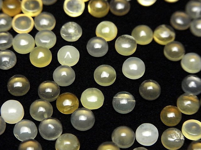 Yellow Opal AA++ Round Cabochon 4x4mm 10pcs