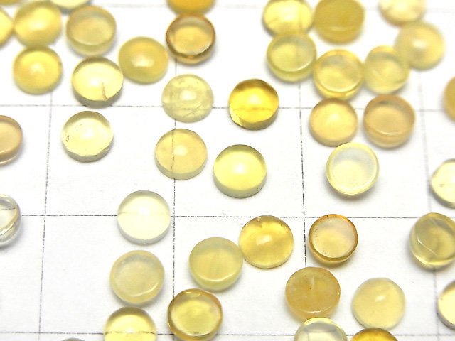 Yellow Opal AA++ Round Cabochon 4x4mm 10pcs