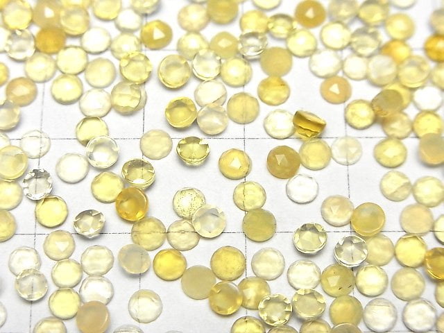 Gelber Opal AA++ runder Rosenschliff 3x3mm 5Stücke