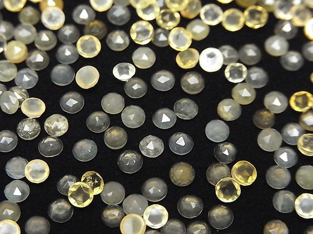 Gelber Opal AA++ runder Rosenschliff 3x3mm 5Stücke