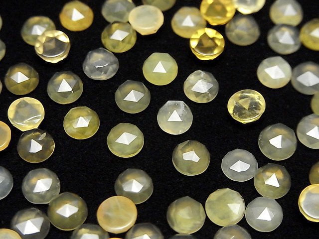 Gelber Opal AA++ runder Rosenschliff 5x5mm 10Stücke