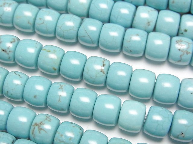 菱鎂礦綠松石桶珠(扁圓珠)8x8x6mm 一串(約15英吋/37公分)