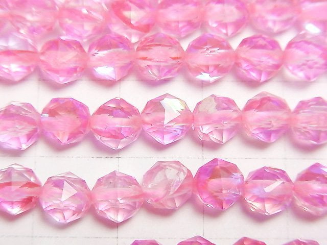 High Quality! Pink Luna Flash Star Faceted Round 6mm 1strand beads (aprx.15inch/36cm)