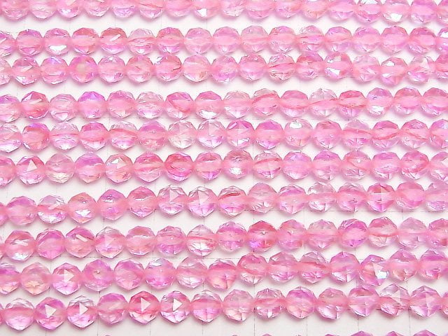 Hochwertig! Pinker Luna Flash Star facettierte runde 6mm 1 Strang Perlen (ca. 15 Zoll/36 cm)