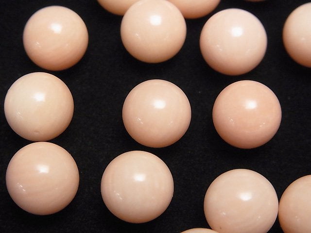 Light Pink Orange Coral (Dyed) Sphere, Round 10mm 4pcs