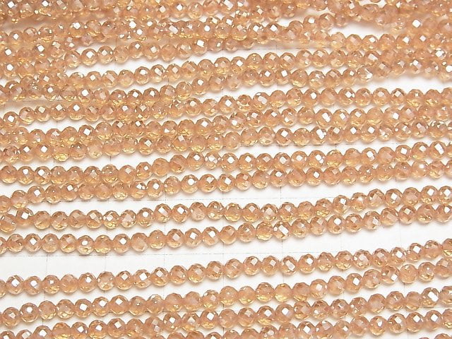Hochwertig! Orange Flash Kristall Facettierte Runde 3mm 1Strang Perlen (ca. 15 Zoll/36 cm)