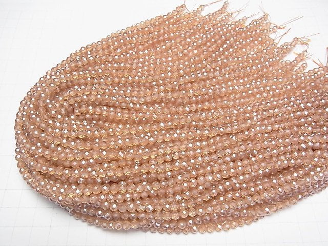 High Quality! Orange Flash Crystal Faceted Round 4mm 1strand beads (aprx.15inch/36cm)