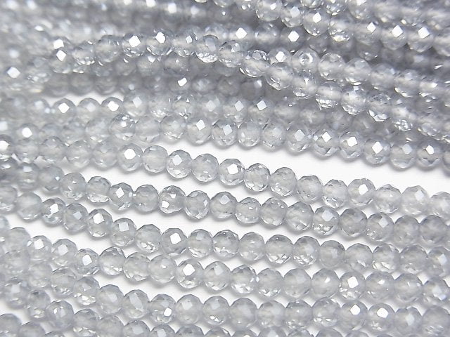 Hochwertig! Silber Flash Kristall Facettierte Runde 2,5mm 1Strang Perlen (ca. 15 Zoll/36 cm)