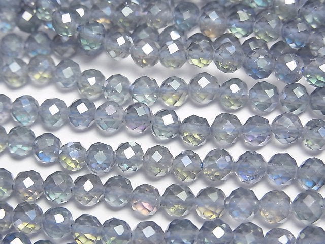 High Quality! Blue Flash Crystal Faceted Round 4mm 1strand beads (aprx.14inch/34cm)