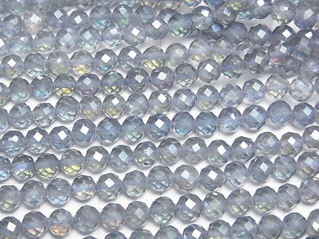High Quality! Blue Flash Crystal Faceted Round 4mm 1strand beads (aprx.14inch/34cm)