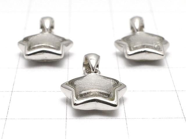 Meteorite (Muonionalusta) Star Motif Pendant 11x11mm Silver925 1pc