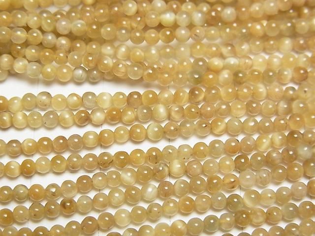 金虎眼石AA++圓珠2毫米1串珠子(約15英寸/37厘米)