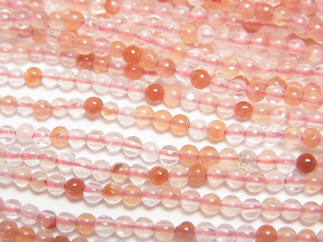 閃石石英圓珠 2mm 1串珠 (約15英吋/37公分)