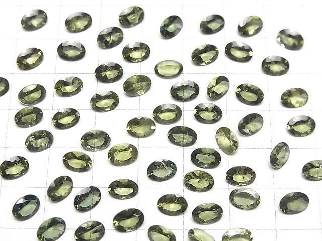 Hochwertiger grüner Apatit AAA- lose Steine oval facettiert 7x5mm 2 Stück
