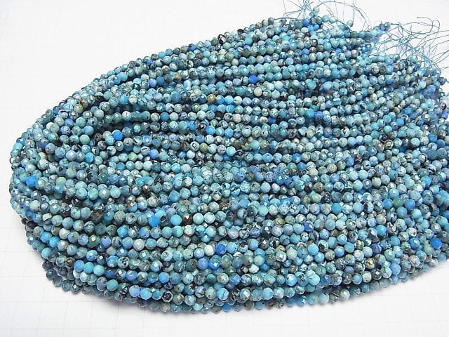 High Quality! Blue Opal Faceted Round 4mm 1strand beads (aprx.15inch/37cm)