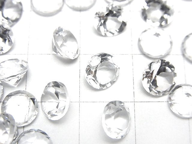 高品質白色托帕石 AAA 級圓刻面裸石 7x7mm 5 顆