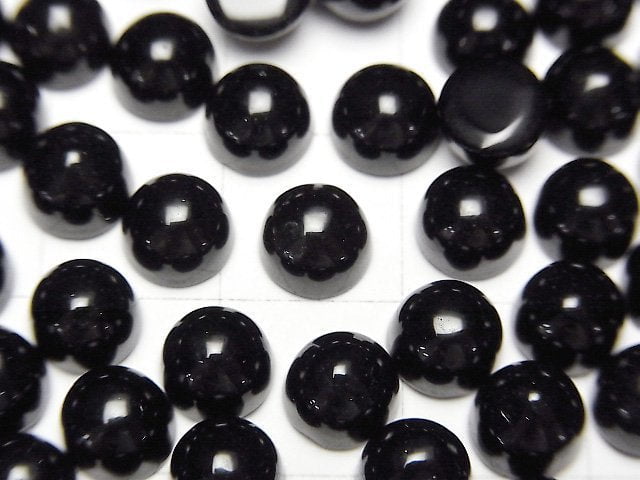 黑水晶AAA級圓形蛋面刻面6x6mm 4顆