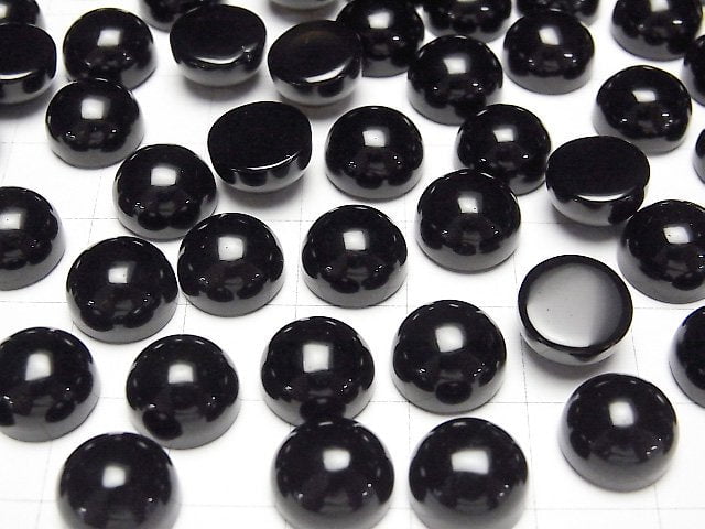 Morion Kristallquarz AAA- Rund Cabochon 10x10mm 3 Stück