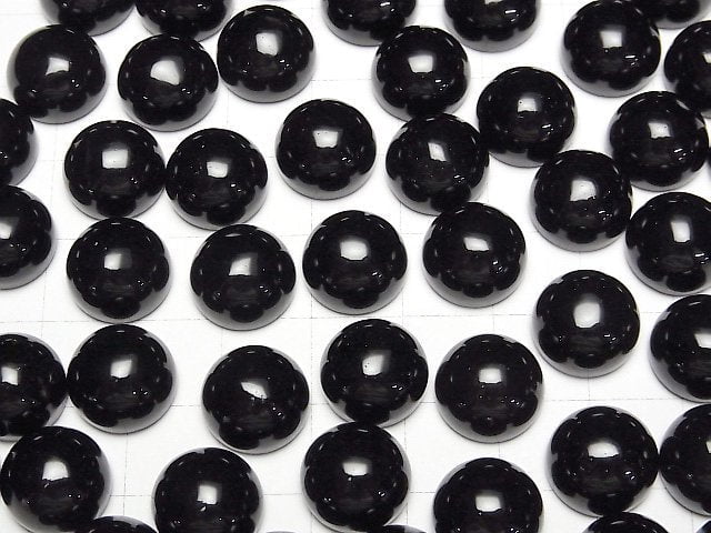 Morion Kristallquarz AAA- Rund Cabochon 12x12mm 2 Stück